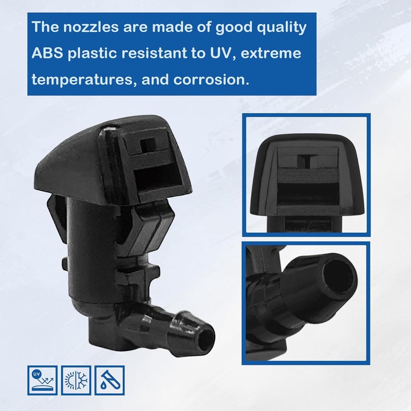 QFISH Windshield Washer Nozzle Hose Kit Fit for Ford Super Duty F250 F350 F450 F550 2011-2016 Replace BC3Z-17K605-B BC3Z-17603-A Complete Repair Kit with Spray Jets - Image 4